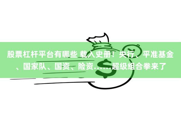 股票杠杆平台有哪些 载入史册！央行、平准基金、国家队、国资、险资……超级组合拳来了